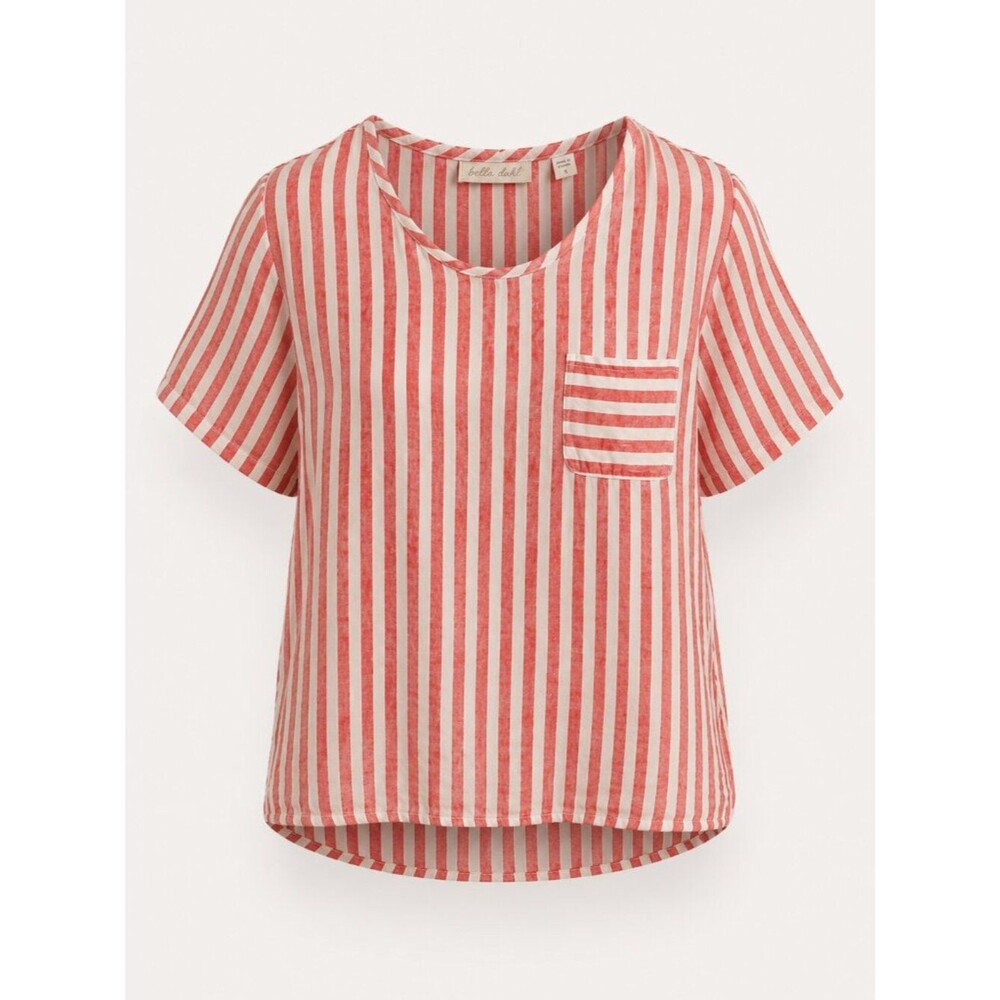 100% Linen Striped Christian Siriano Top XL